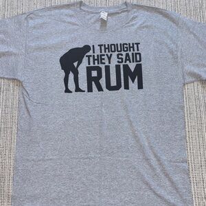 Alstyle Gray Graphic Tee - Humorous Rum Print SZ XL